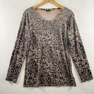 Womens‎ Velvet Burnout Long Sleeve Top Sz M Lavendar Fairy Soft Grunge Stretch